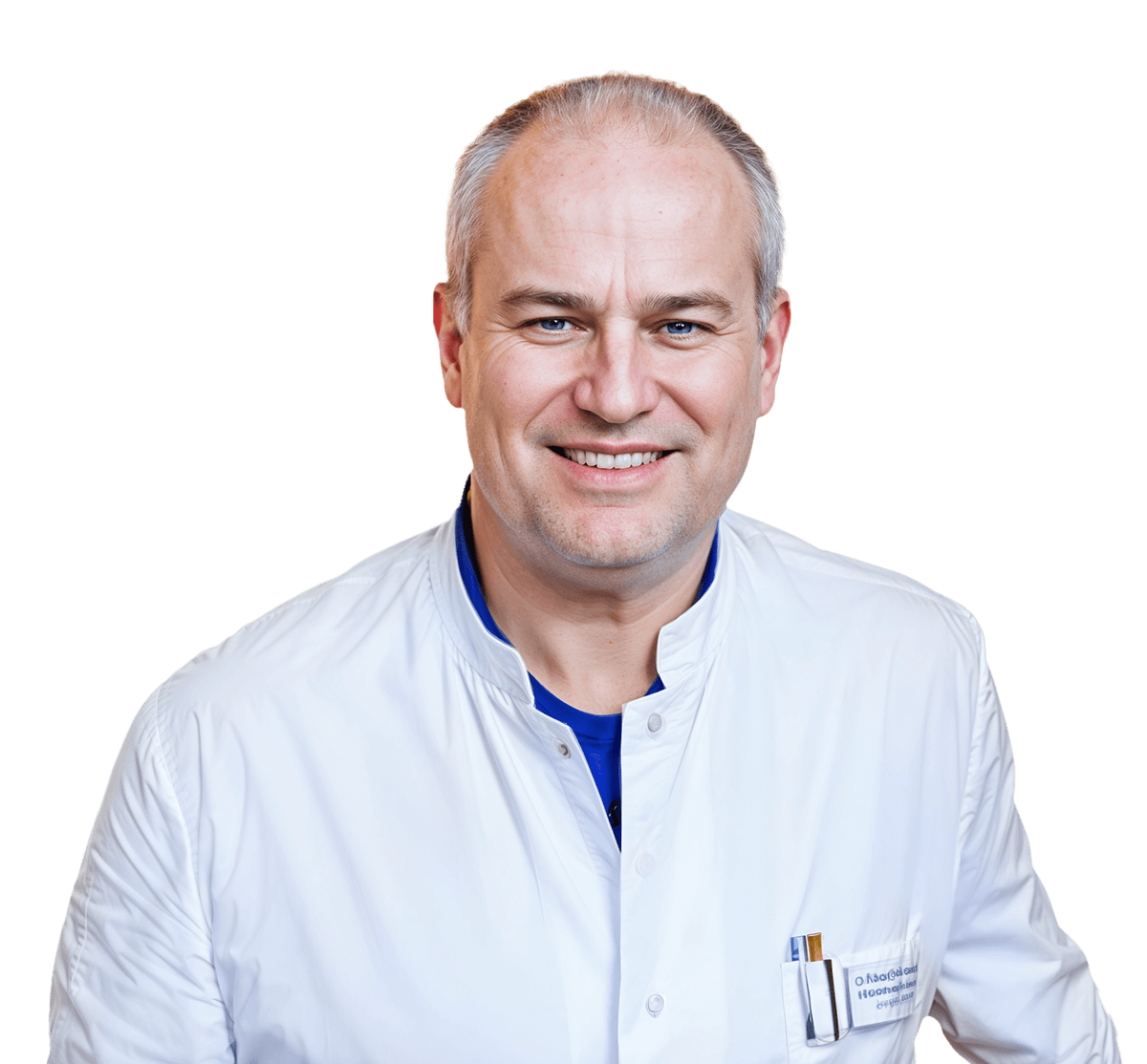 Bild von Professor Dr. med Klaus Peters in einem weißen Arztkittel